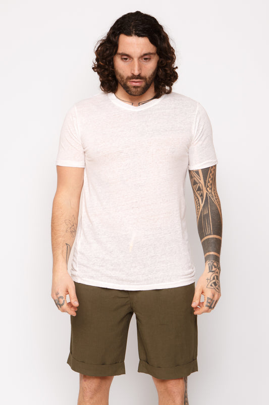 T-sirt - T-shirt basic lino bianca